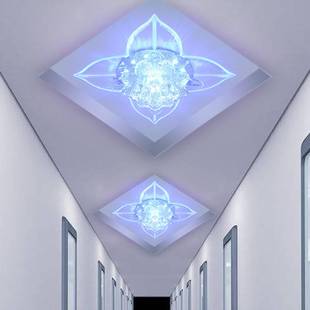 现代简约水晶过道灯温馨入户玄关，菱形射灯创意，方形形走廊灯门厅