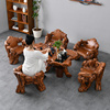 仿木根雕茶几桌椅组合套装，茶具一体办公室庭院中式泡茶台家用