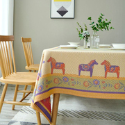 桌布布艺现代轻奢高级感北欧客厅茶几，长方形美式棉麻餐桌布台布