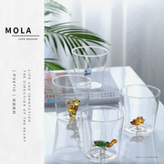 mola.poetic.杯具家用高硼硅玻璃，水杯高颜值早餐，牛奶杯子诗流