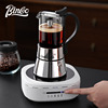 bincoo玻璃可视双阀摩卡壶特浓意式萃取咖啡机套装手磨家用咖啡壶