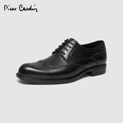 Pierre Cardin/皮尔卡丹头层牛皮复古雕花布洛克鞋真皮皮鞋