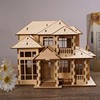木制欧式别墅3d立体拼图，建筑模型儿童，diy手工制作拼装玩具小屋