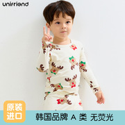 unifriend23韩国儿童睡衣宝宝保暖内衣套装男童女童秋衣秋裤打底