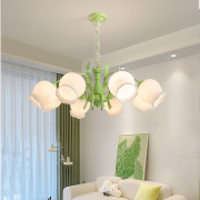 法式田园客厅吊灯现代简约奶油风，餐厅灯创意绿色儿童卧室吸顶灯具