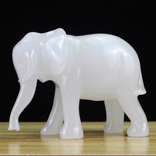 招财大象摆件中式办公室桌面装饰品，吸水象摆设一对可爱小象工艺品