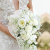 婚礼新娘手捧花结婚花婚纱摄影拍照道具欧式白玫瑰花束仿真花艺
