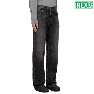 IREX*重磅高盎司复古水洗黑灰直筒牛仔裤男女宽松Our Legacy长裤