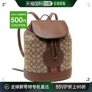 日本直邮coachoutlet帆布背包签名米色，棕色女式ce601imvgb