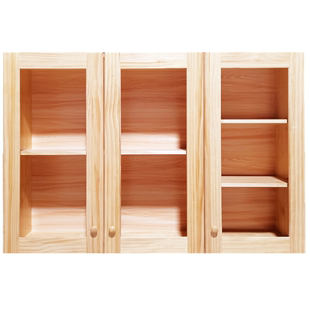松木实木书柜厨房壁挂橱柜吊柜，玻璃门墙壁柜，储物柜挂墙式墙柜定制