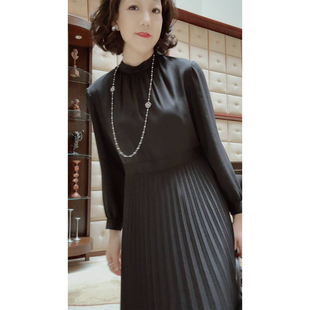 QZ0201588法式优雅~日本進口/流光闪烁！重工百褶显瘦连衣裙