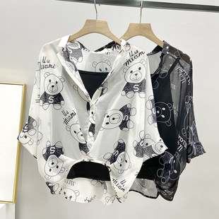夏季雪纺衫吊带两件套2021女上衣蝙蝠袖韩版宽松显瘦短袖衬衫