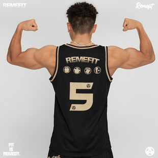 REMEFIT 5分化训练 替换魔术贴美式网眼男女运动健身篮球训练背心