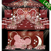 L435迪士尼城堡小红书同款粉红色婚礼舞台背景设计效果图psd素材