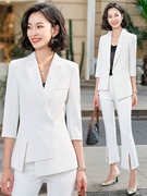 白色西装外套女设计感小众春秋2021气质小西服高端职业套装夏