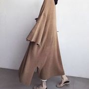 国内韩国订购秋季女装 慵懒风随性百搭纯色宽松长款针织开衫