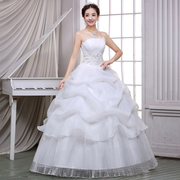 婚纱礼服新娘结婚时尚抹胸蕾丝齐地简约韩版蓬蓬裙蛋糕裙
