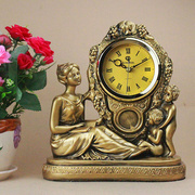 定制欧式卧室客厅时尚，创意工艺仿古式钟表座钟，时钟摆件树脂工艺品