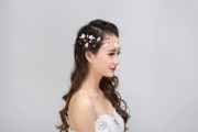 新娘手工头饰蕾丝花朵，头花手工珍珠，结婚发饰发带韩式婚纱配饰