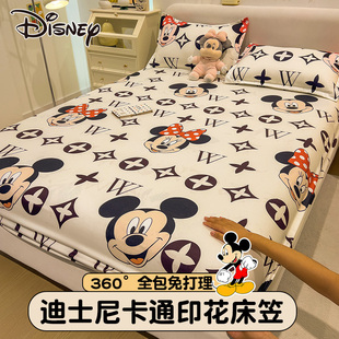 迪士尼床笠单件床罩2023床单，席梦思床垫保护罩，非纯棉全棉床套
