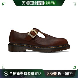 香港直邮潮奢 Dr. Martens 马丁大夫 男士酒红色 T-Bar 孟克鞋