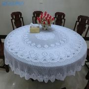 桌布圆桌布布艺田园圆形蕾丝，家用欧式小转盘台布简约现代餐桌垫布