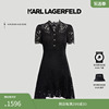 karllagerfeld卡尔拉格斐春黑色，高级感蕾丝短袖连衣裙老佛爷