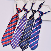 印花儿童韩版配饰领带男学生学校条纹领花领结，学院校供皮筋免打结