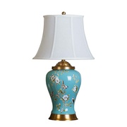 HH台灯复古新中式欧式全铜陶瓷e装饰美式卧室床头客厅会所软
