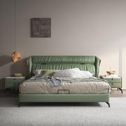轻奢真皮床小户型现代简约双人床，主卧1.8m储物婚床高档大气软包床