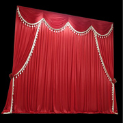 大红色中式婚庆道具用品背景纱幔结婚婚礼舞台场景布置婚庆