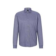 boss男式清新衬衫前卫，紫色长袖舒适上衣regular-fitshirt