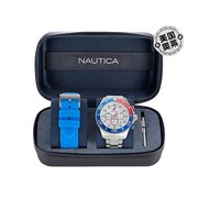 nautica男式nauticaone不锈钢，和硅胶手表盒，套装-什锦b