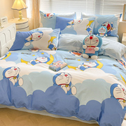 哆啦a梦卡通四件套纯棉100全棉男孩床单被套，叮当猫儿童床上三件套