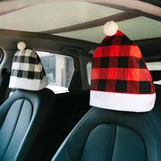 圣诞节装饰用品红黑格子汽车，椅子套加厚汽车，椅背套头枕套靠垫套子