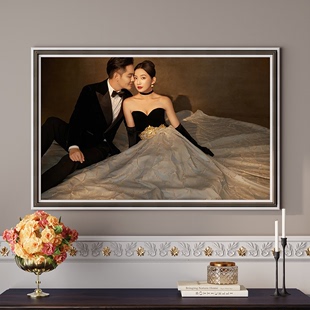 结婚照放大挂墙主卧卧室高端打印婚纱照洗照片做成定制冲印大相框
