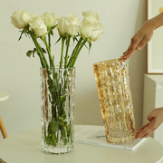 北欧花瓶摆件插花玻璃瓶创意客厅餐桌高级感网红水样玫瑰鲜花花器