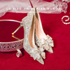 高级感主婚纱婚鞋女春季新娘鞋水晶婚礼高跟鞋金色亮片鞋伴娘