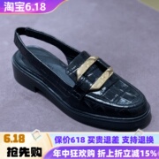 露娜女鞋SL方跟半凉鞋圆头厚底英伦风凉鞋后绊带凉拖女SL122096