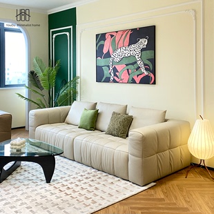 真皮沙发组合家用中大户型客厅轻奢现代极简网红奶油风棉花糖沙发