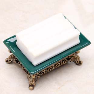陶瓷肥皂盒香皂盒免打孔置大号皂架家用浴室卫生间创意双层沥水