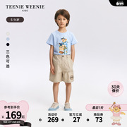 teenieweeniekids小熊童装，24夏季男童全棉，圆领印花短袖t恤