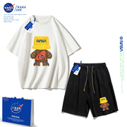 NASA童装男童夏装套装儿童短袖2023夏季纯棉中大童女童运动服
