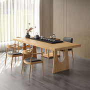 原木禅意大板功夫洽谈桌实木，茶桌椅组合现代简约办公室新中式茶桌