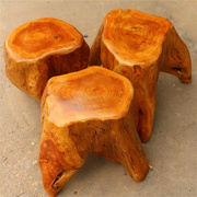 定制根雕凳子树根茶台坐凳盆景实木圆墩子原木树桩木桩木头树墩登