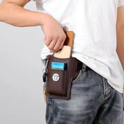 真皮感手机包卡包多功能男士工地干活皮套可放烟盒挂钥匙皮带腰包