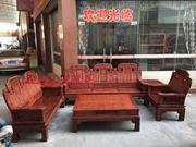 红木沙发 非洲黄花梨大如意123沙发6件套 客厅组合沙发 实木沙发