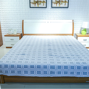 夏季纯棉老粗布床单纯手工纺织加厚加密床单怀旧花边款床单可定制