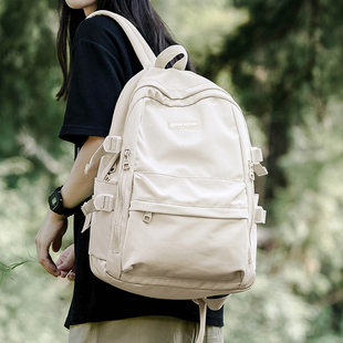 双肩包女高中生初中生书包，日系ins大学生简约轻便大容量旅行背包