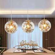 北欧现代简约卧室小吊灯欧式创意，个性玻璃艺术灯吧台餐厅客厅灯具